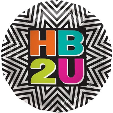18 Inch  HB2U Burst Happy Birthday Foil Balloon