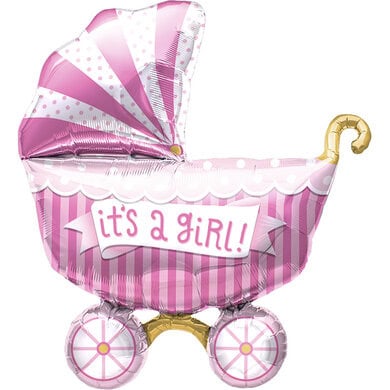 40 Inch  It's A Girl Buggy Baby Foil Balloon