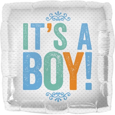 18 Inch It's a Boy Block Letters Baby Foil Balloon