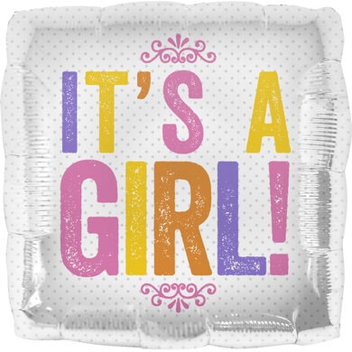 18 Inch  It's a Girl Block Letters Baby Foil Balloon