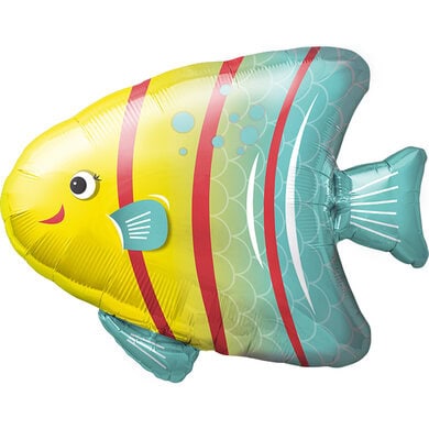 14 Inch Angelfish Self Sealing Foil Balloon Stick Cup included