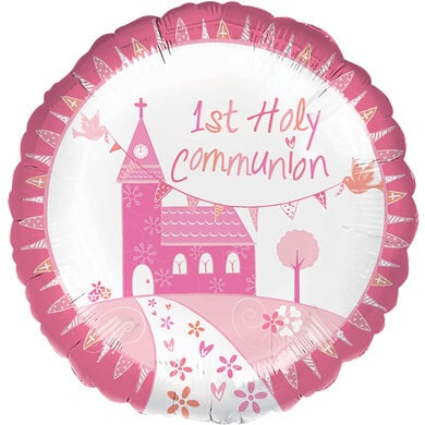 18" Round Communion Church Pink Foil Balloon