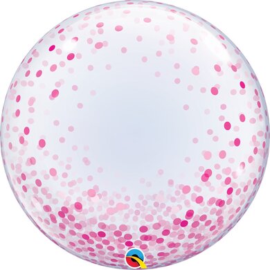 24" Deco Bubble Pink Confetti Bubble Balloon 00045