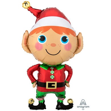 35 inch Happy Christmas Elf SuperShape Foil Balloon