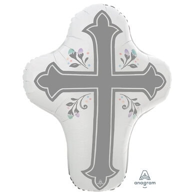 28" Holy Day Cross Supershape Foil Balloon Communion Confirmation