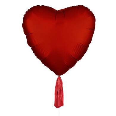 31 Inch Red Heart with Tassel Large Foil Balloon Packaged