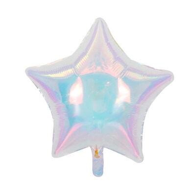 Clear Iridescent 19 Inch Star Foil Balloon Air Fill