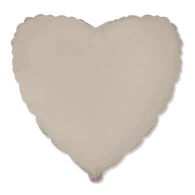 HEART 18 Inch Standard Foil Balloon Matte Creamy Latte