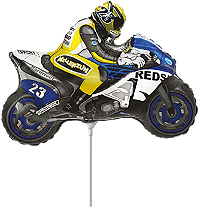 Motocycle Motorbike Foil Balloon 12 inch Mini Blue