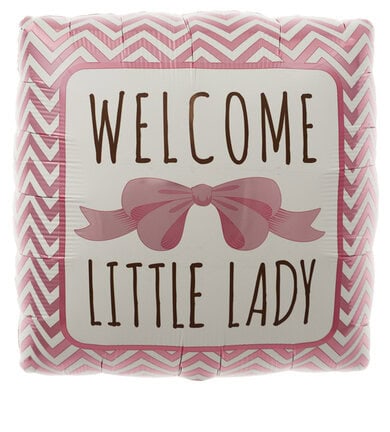 18 Inch  Welcome Little Lady Baby Girl Foil Balloon