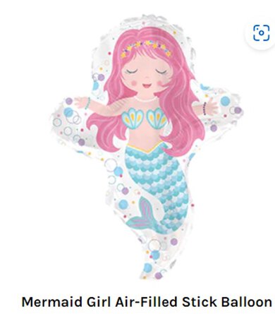 Mermaid Girl Air-Filled 12" Foil Balloon