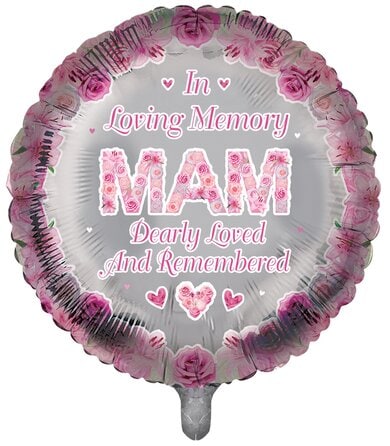 Mam Round Remembrance Foil Balloon