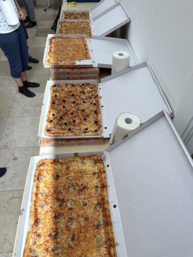 Pizzaschlacht zum Abendessen