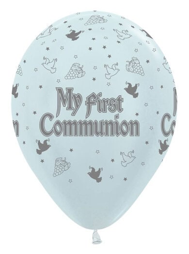 First Communion White 11" Sempertex Balloons Bag of 50