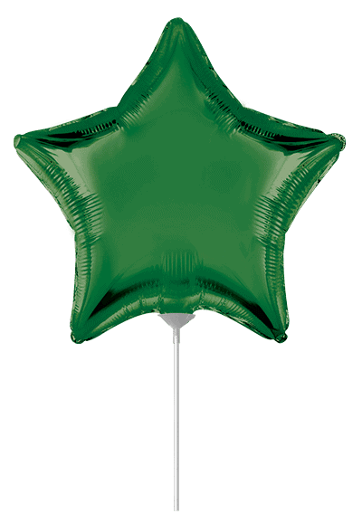 9 inch Green Star mini foil balloon x 5 (FM)