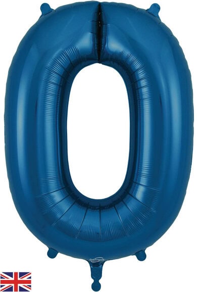 Oaktree 34" Foil Balloon Number 0 Navy Blue