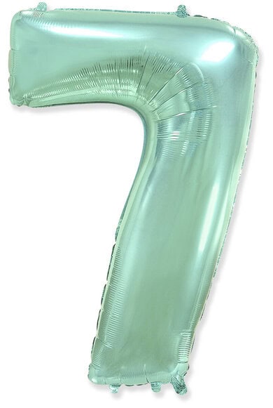 Flexmetal 34 Inch Foil Balloon Mint Green Number 7