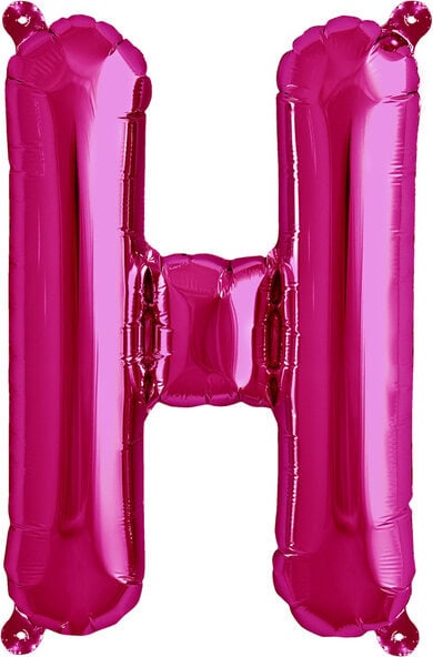 16 Inch  Letter H - Magenta Foil Balloon