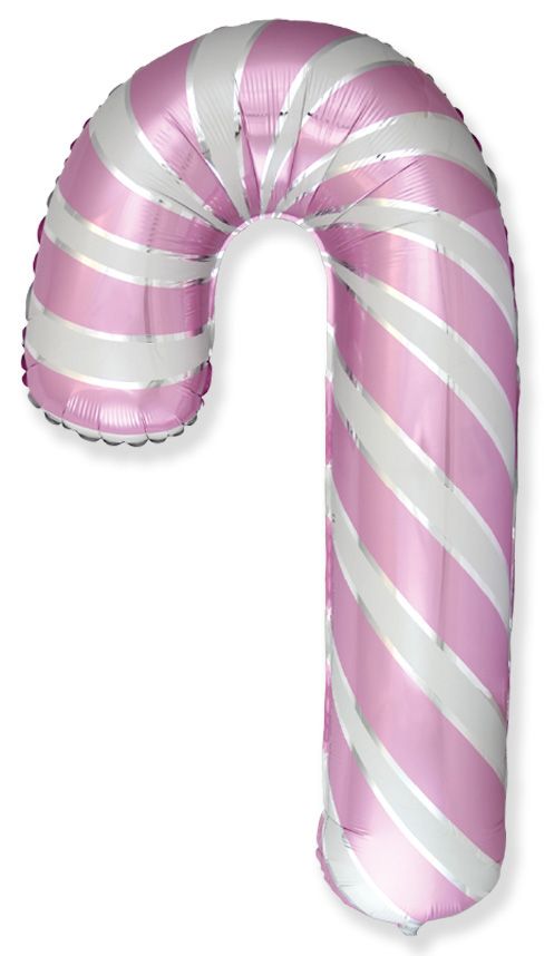 Candy Cane White Pink Foil Balloon 12 Inch Mini