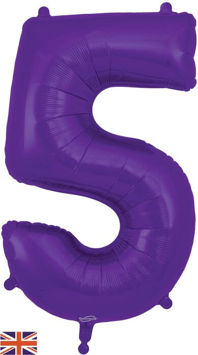 Oaktree 34" Foil Balloon Number 5 Purple