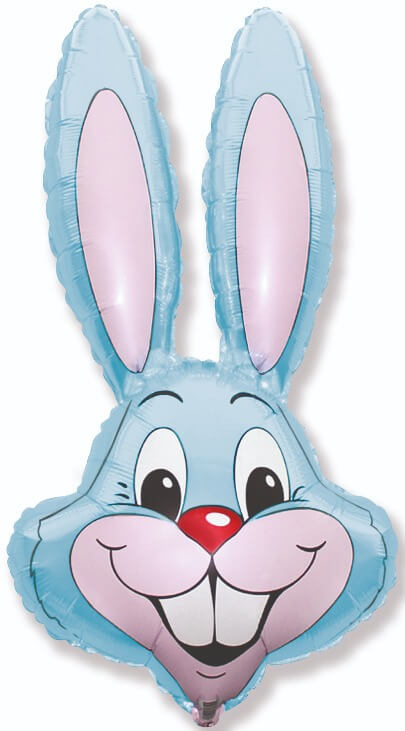 16 Inch Pastel Blue Mini Bunny Rabbit Head Foil Balloon