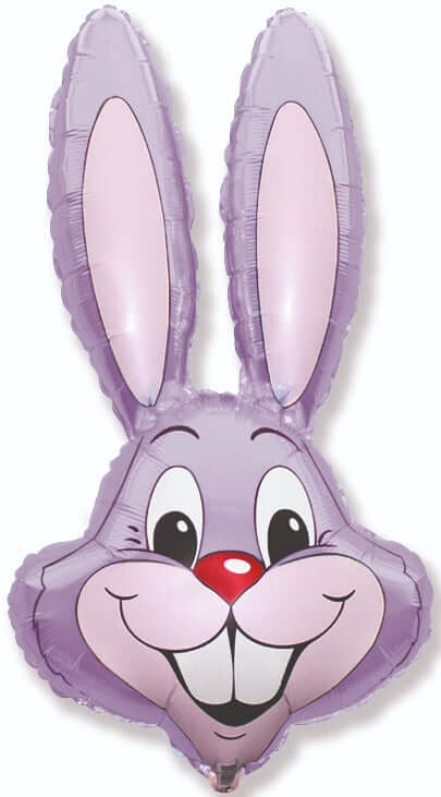 35 Inch Pastel Lilac Bunny Rabbit Head Foil Balloon