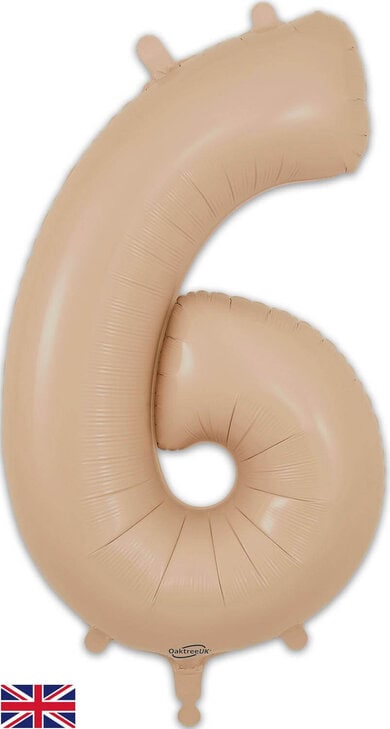 Oaktree 34 Inch Number 6 Matte Nude Foil Balloon