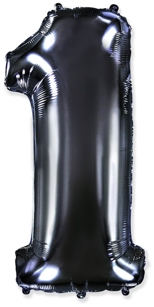 Flexmetal 34 Inch Foil Balloon Black Number 1