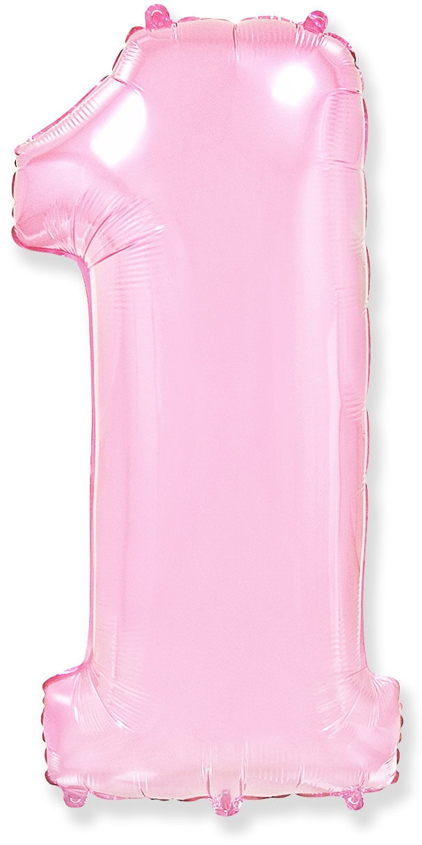 Flexmetal 34 Inch Foil Balloon Matte Pink Number 1