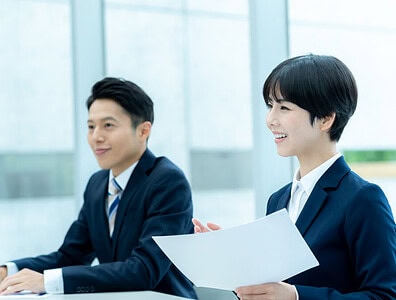 Business people having an interview in the office