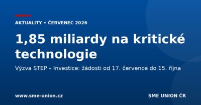 Výzva STEP – Investice: 1,85 mld. Kč na kritické technologie