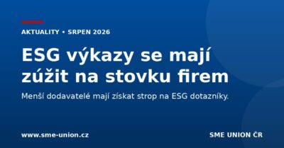 Banner aktuality: ESG výkazy se mají zúžit na zhruba stovku firem