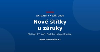 Banner aktuality: nové štítky u záruky platí od 27. září, podobu určuje Evropská komise