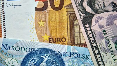 dolar złoty, euro banknoty