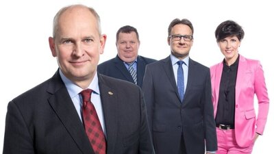 Zarząd ESBANKU BS: Jacek Zacharewicz, Tomasz Kotlewski, Paweł Braszczyński, Edyta Półrola-Karska. Źródło: ESBANK BS