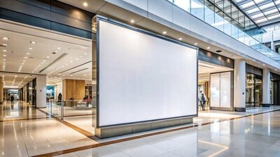 ekran przed sklepem w galerii handlowej