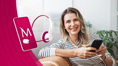 nowa strategia, Bank Millennium, kobieta ze smartfonem, wirtualny doradca