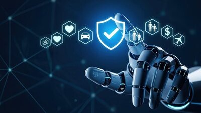 wirtualny ekran, ikony ubezpieczeń, AI