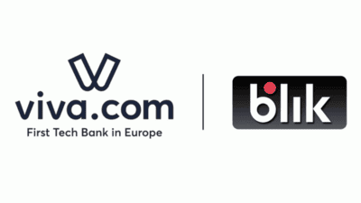 grafika, logo firm, BLIK dostępny w technologii Tap on Any Device w Viva.com