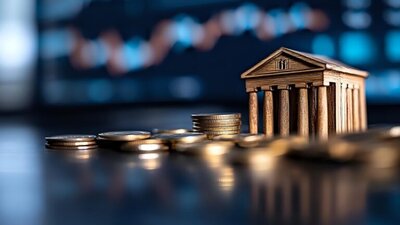 złote monety, model banku