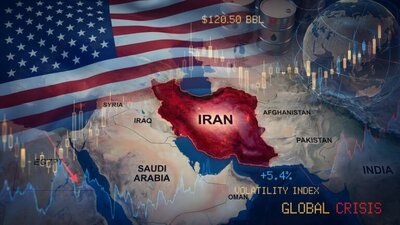 mapa Bliskiego Wschodu, flaga USA