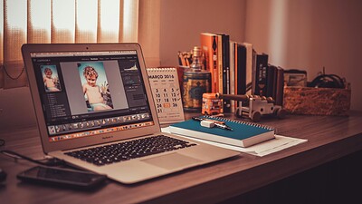 macbook on table