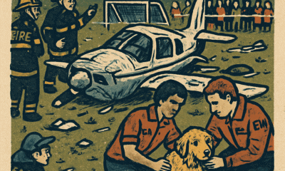Small experimental aircraft crash-landed in Heartwell Park, Long Beach