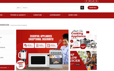 Cheetah Cameroon e-commerce platform homepage showing product listings and navigation