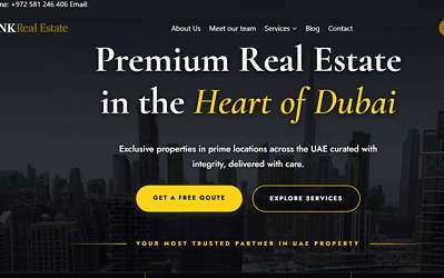 CNK Real Estate property management and sales website homepage