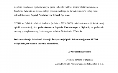 Informacja dla mieszkańców Dęblina