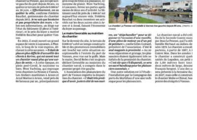 APRES 80 ANS PASSES RIVE GAUCHE, LE CHANTIER LE PENNEC FERMERA EN JUIN OUEST FRANCE 17 JANVIER 2026