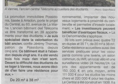 UNE RESIDENCE DE 39 APPARTEMENTS BIENTOT CREE ANCIEN BATIMENT CENTRAL TELECOM LE PARGO OUEST FRANCE 17 07 2025