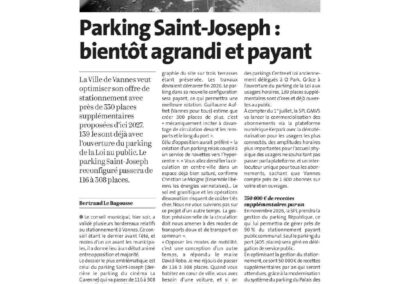 PARKING SAINT JOSEPH BIENTOT AGRANDI ET PAYANT LE TELEGRAMME MARDI 01 JUILLET 2025