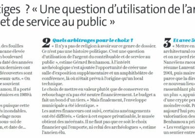 HERMINE DE VANNES : VALORISER LES VESTIGES ? TELEGRAMME 18 DECEMBRE 2024
